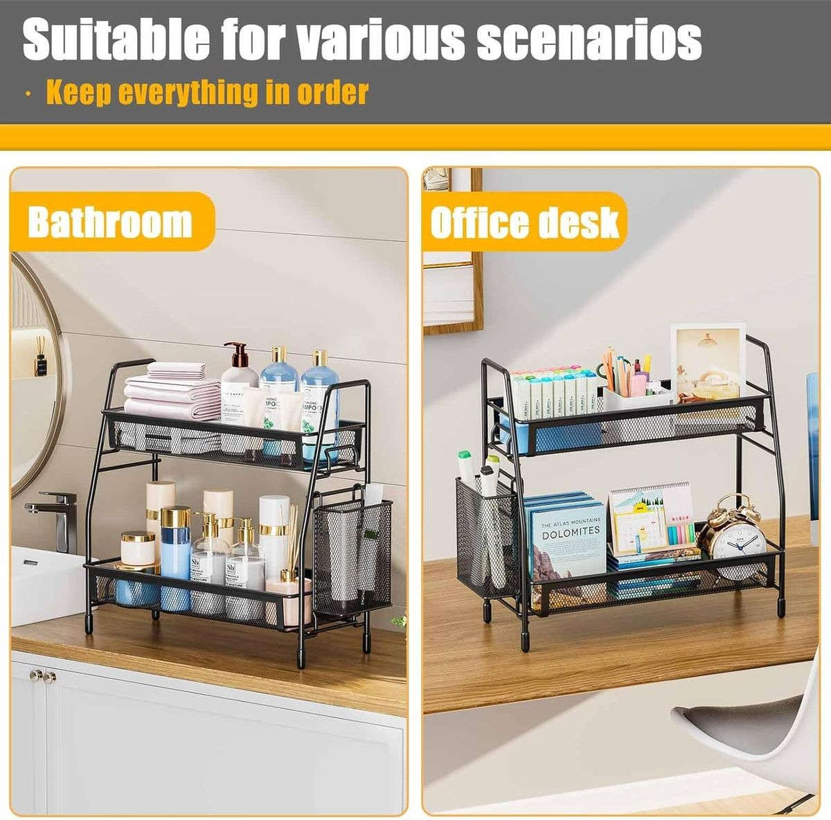 Bathroom Counter Organizer Kitchen Under Sink Spice Makeup Organiser