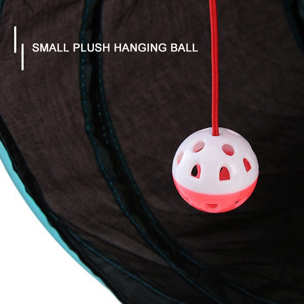 Indoor Cat Tunnel 4 Way Pet Play Tunnel Collapsible Tunnel Tube Kitty Tunnel Peek Hole Toy Pe