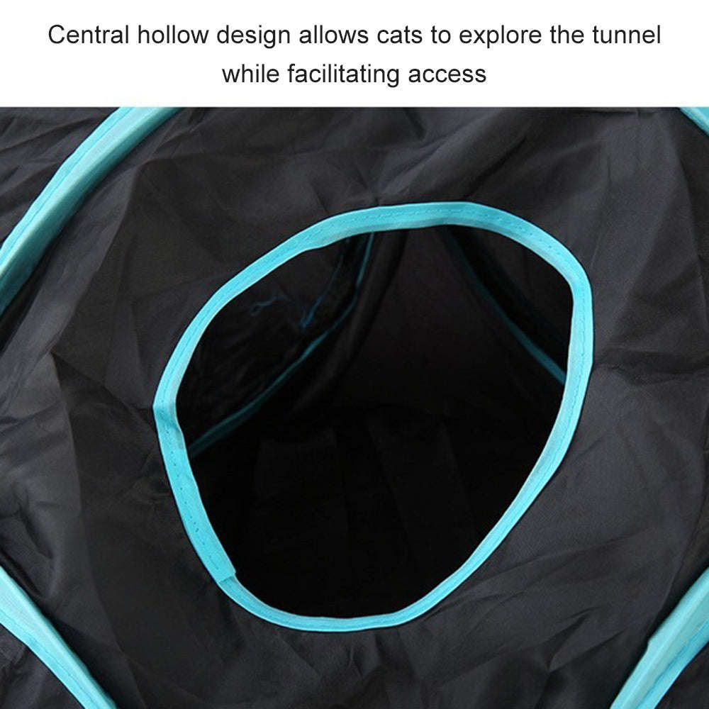 Indoor Cat Tunnel 4 Way Pet Play Tunnel Collapsible Tunnel Tube Kitty Tunnel Peek Hole Toy Pe