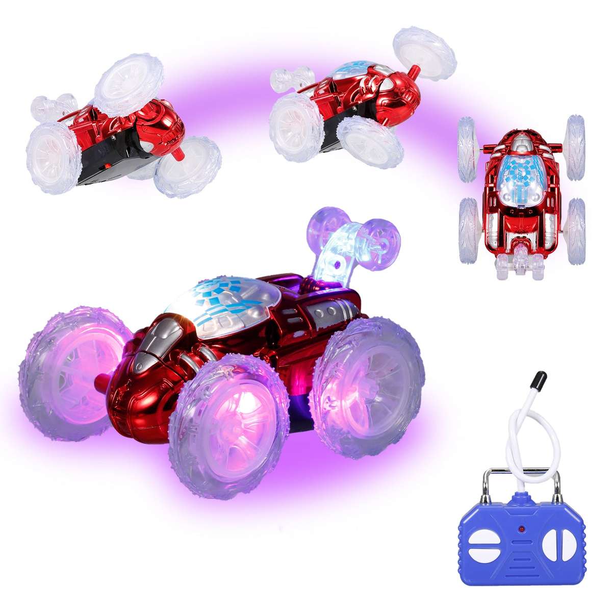Remote Control Stunt Car RC Car Toy with Flashing LED Lights 360 Tumbling for Kids Boys Girl