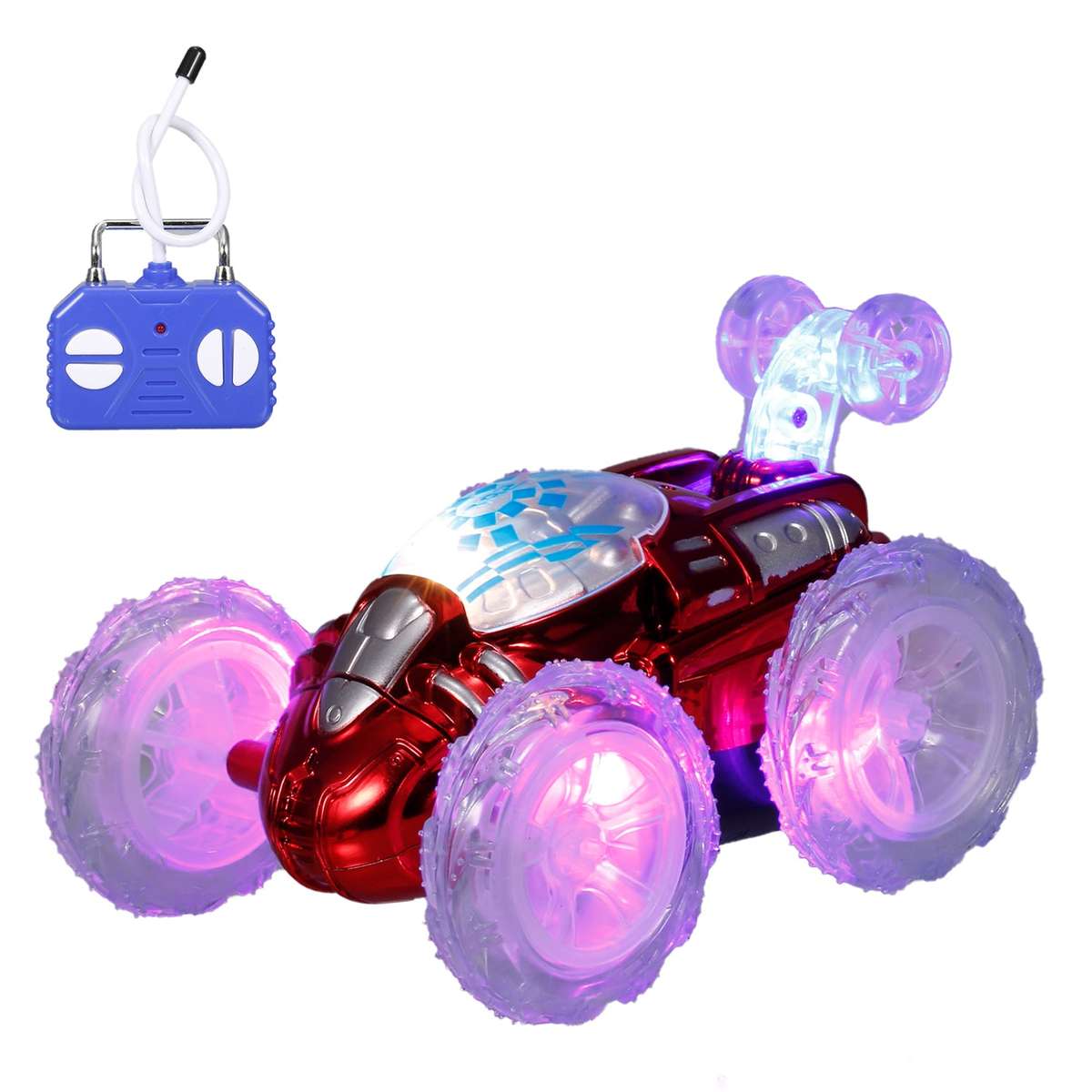 Remote Control Stunt Car RC Car Toy with Flashing LED Lights 360 Tumbling for Kids Boys Girl