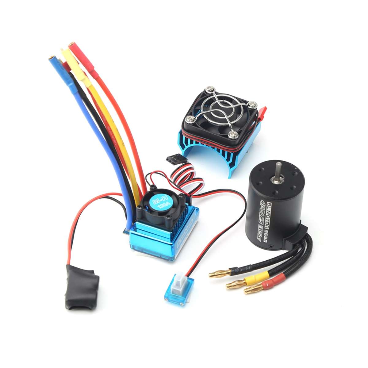 3650 Brushless Motor 3100KV with 120A Brushless ESC HeatSink for 1/8 1/10 RC Car RC Boat Part