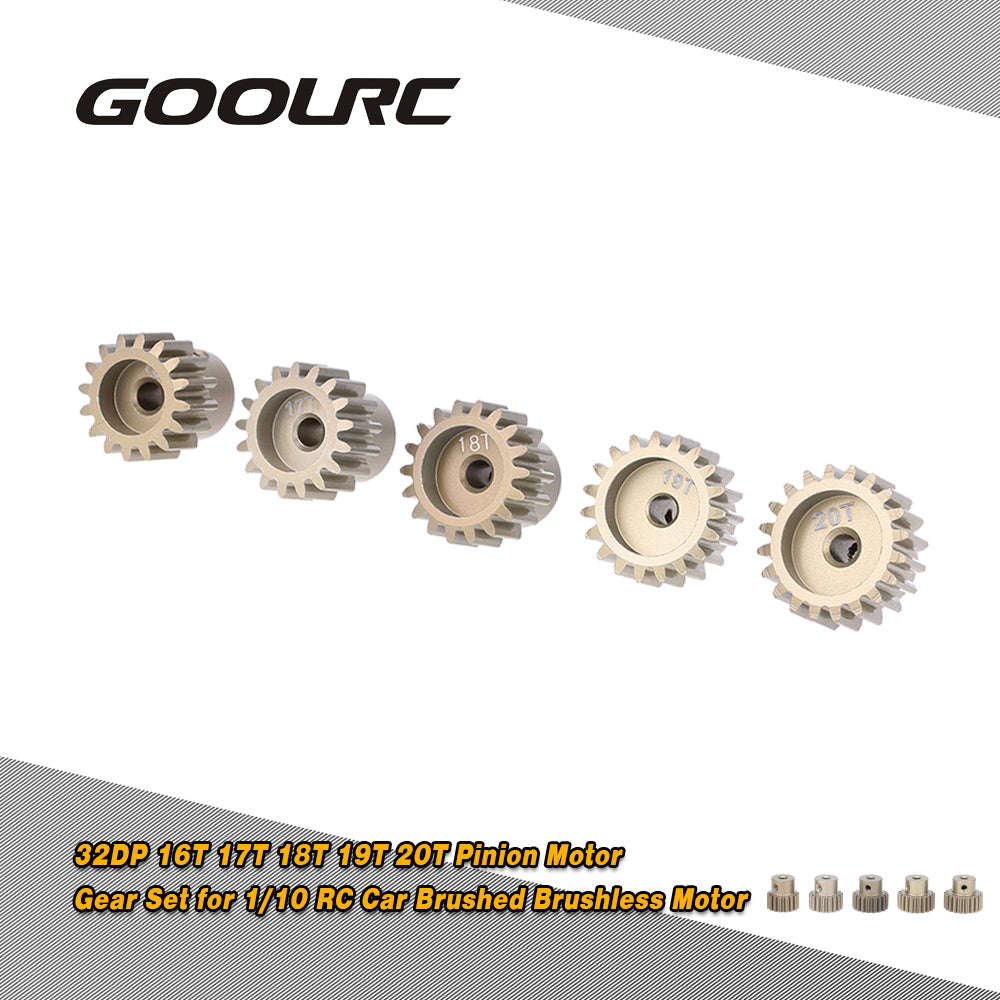 GoolRC 32DP 3.175mm 16T 17T 18T 19T 20T Pinion Motor Gear Set for 1/10 RC Car Brushed Brushle
