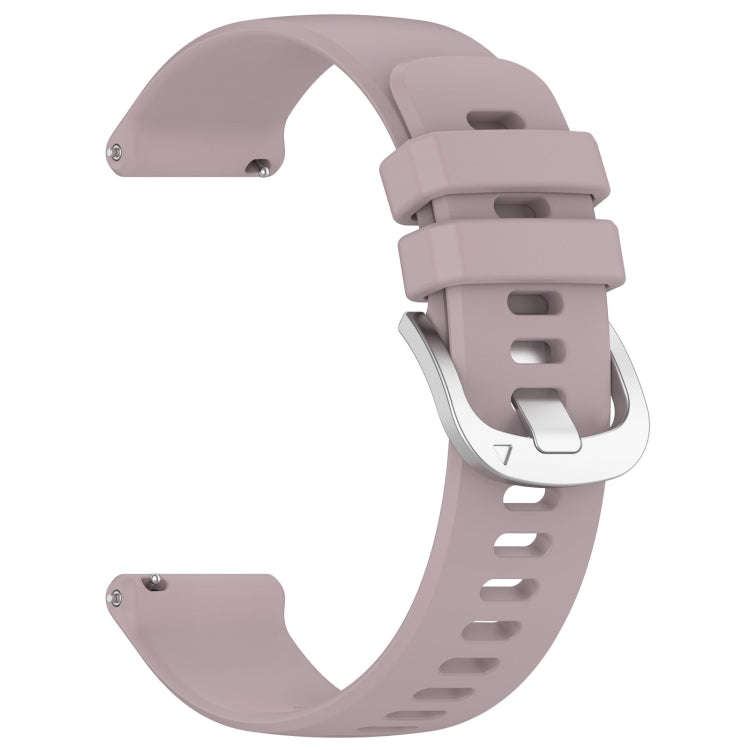 For Amazfit GTS4 Mini 20mm Liquid Glossy Silver Buckle Silicone Watch Band(Purple)