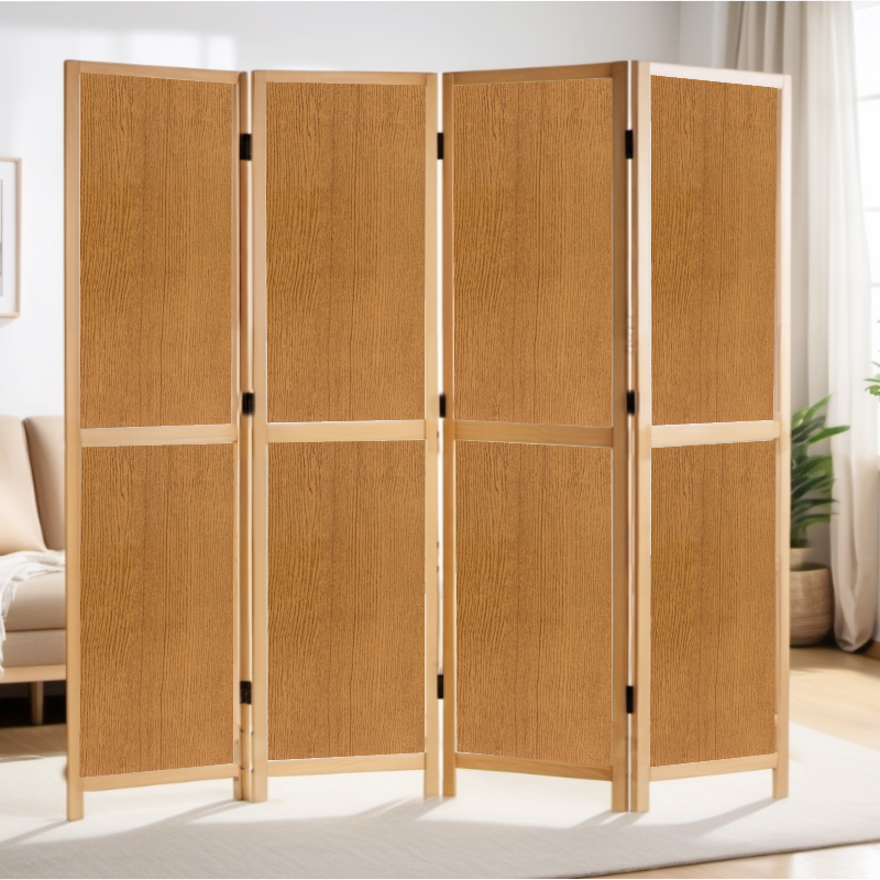 Partition Room Divider - 4-Panel Dual-Faced Folding Screen Room Divider