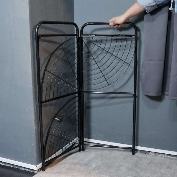 3 Tier Storage Rack Organizer - Stylish Metal 3 Tier Multipurpose Kitchen Shelf Corner Storage Ra...