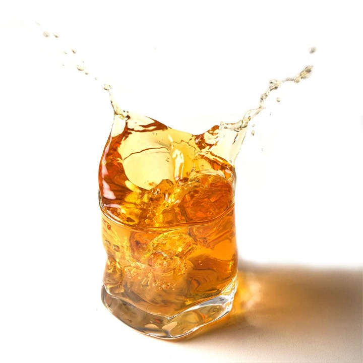 Whiskey Glasses - Set Of 6 Clear Artistic Wave Design Whiskey Glasses