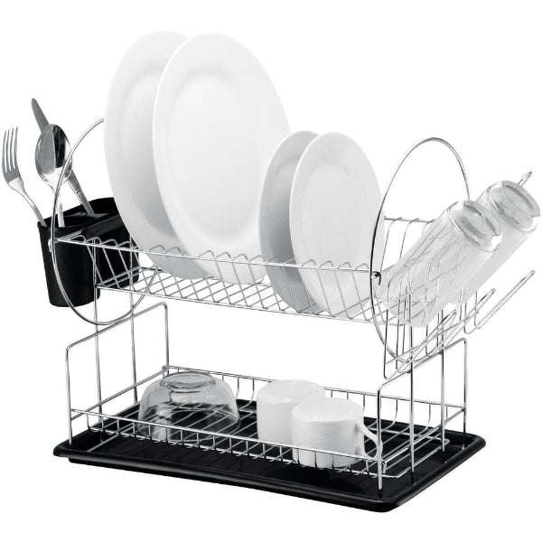 Dish Drying Rack - 2 Layer Silver Dish Drying Rack For Kitchen Counter