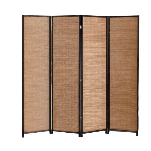 Folding Modern Simplicity Bamboo 4 Panel Screen Room Divider