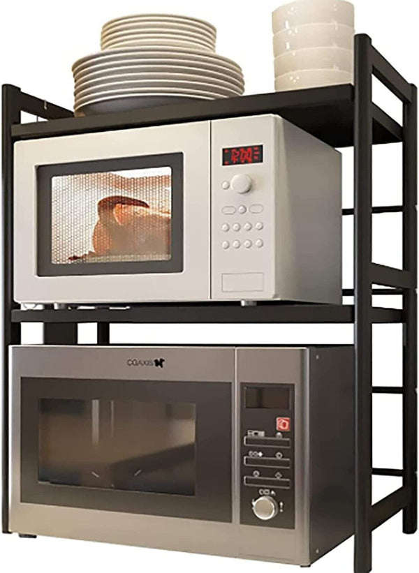 Microwave Oven Rack - Kitchen Microwave Oven Holder Rack Iron Storage Organizer Shelf Stand (2-La...
