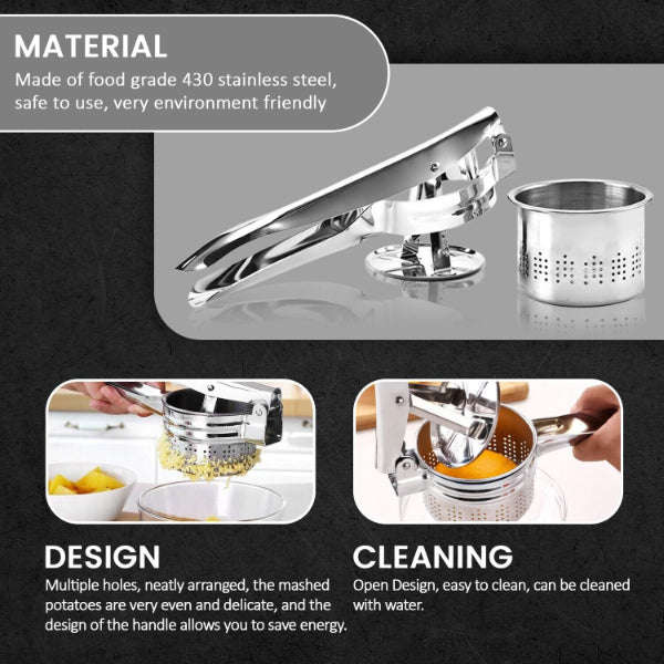 Multifunction Stainless Steel Food Ricer Masher Fruit Juicer Squeezer Machine Kitchen Tool