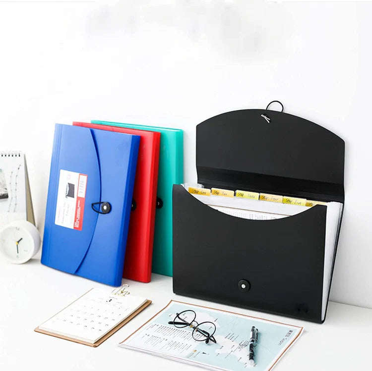 7 Pockets Expanding File Folders with Cord Button Closure