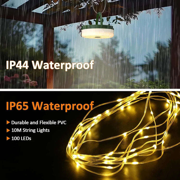 Solar Camping String Light and Down Light -10m