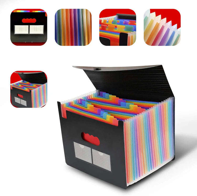 A4 Accordion Expandable Document Folder - 24 Color Coded Slots