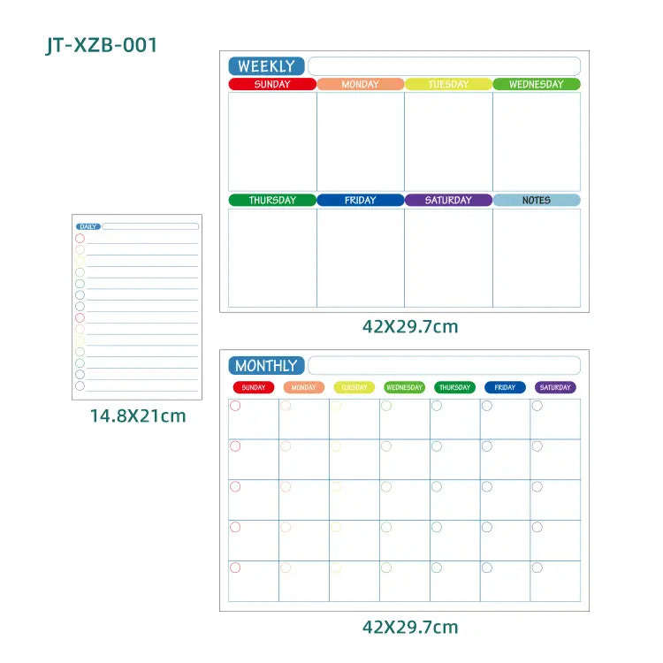 Magnetic, Reusable Monthly, Weekly Organizer With A Daily To-Do List.