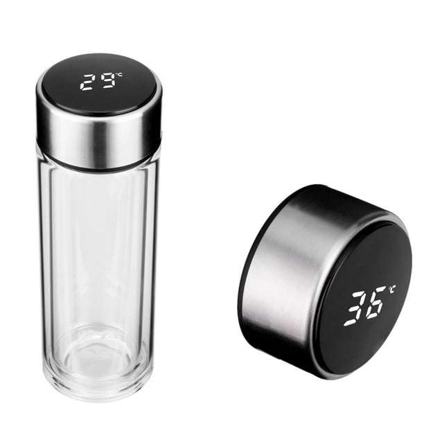 500ml Double Wall Borosilicate Insulated Glass Water Bottle With Tea Separator