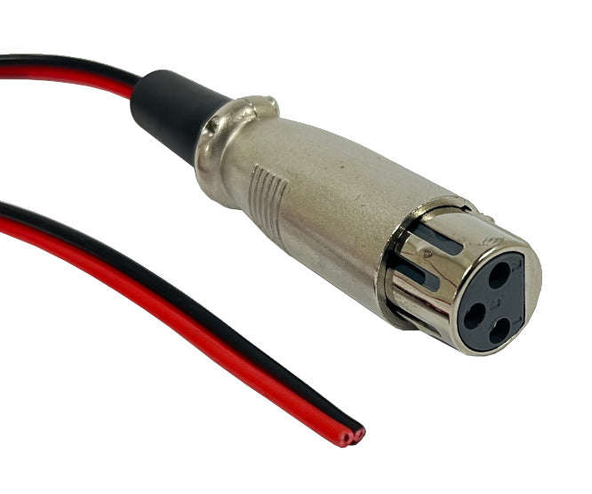 Lead xlr 3-way socket open end 2m lead-002