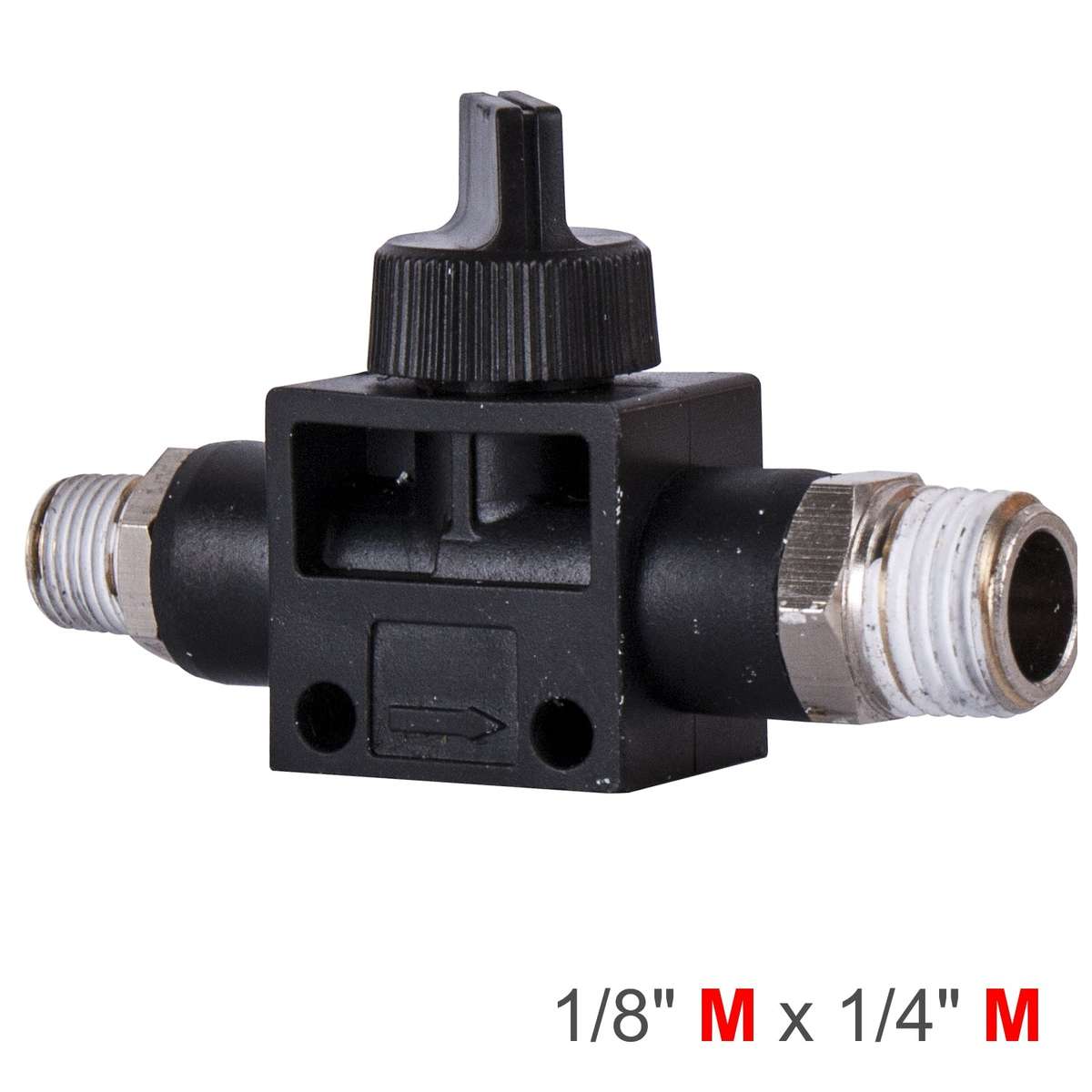 Pu hose fitting valve 1/8'm x 1/4'm