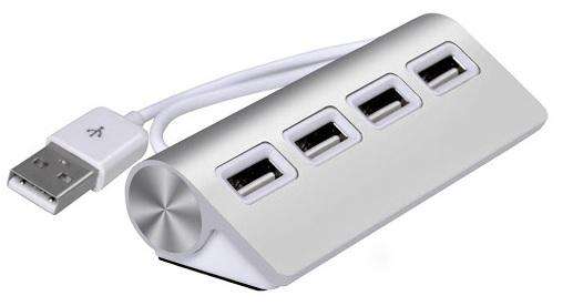 4 PORT USB2.0 HUB SILVER