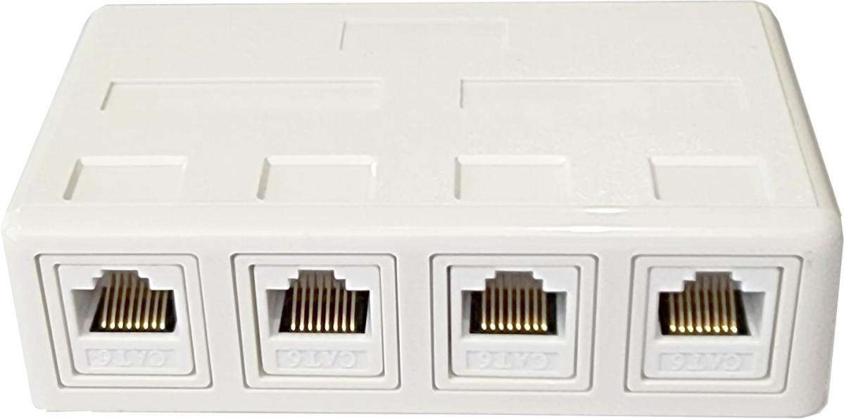 4 WAY RJ45 WALL BOX