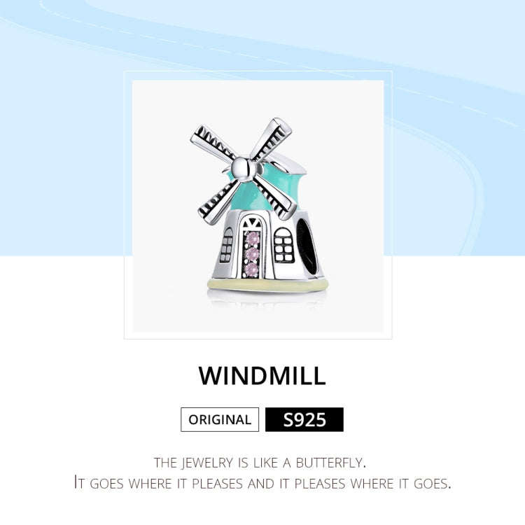 S925 Sterling Silver Dutch Windmills Beads DIY Bracelet Necklace Accessories