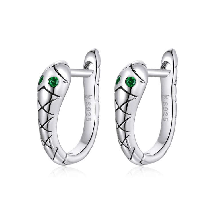 S925 Sterling Silver Smart Snake Ear Studs Women Earrings(Silver)