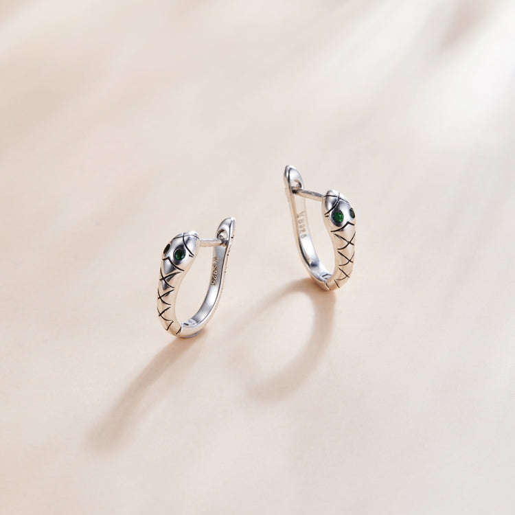 S925 Sterling Silver Smart Snake Ear Studs Women Earrings(Silver)