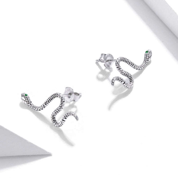 S925 Sterling Silver Smart Snake Ear Studs Women Earrings