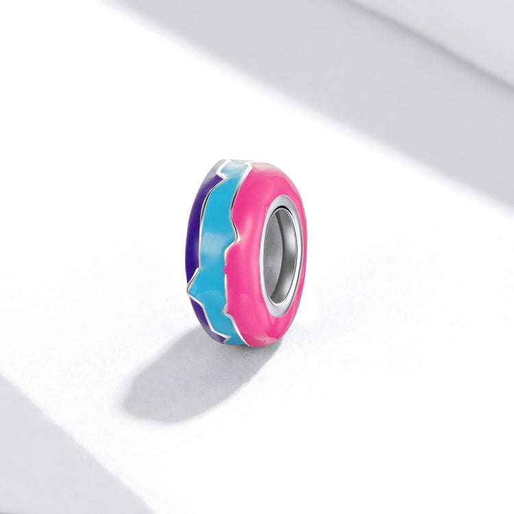 S925 Sterling Silver Cyberpunk Circle Beads DIY Bracelet Necklace Accessories