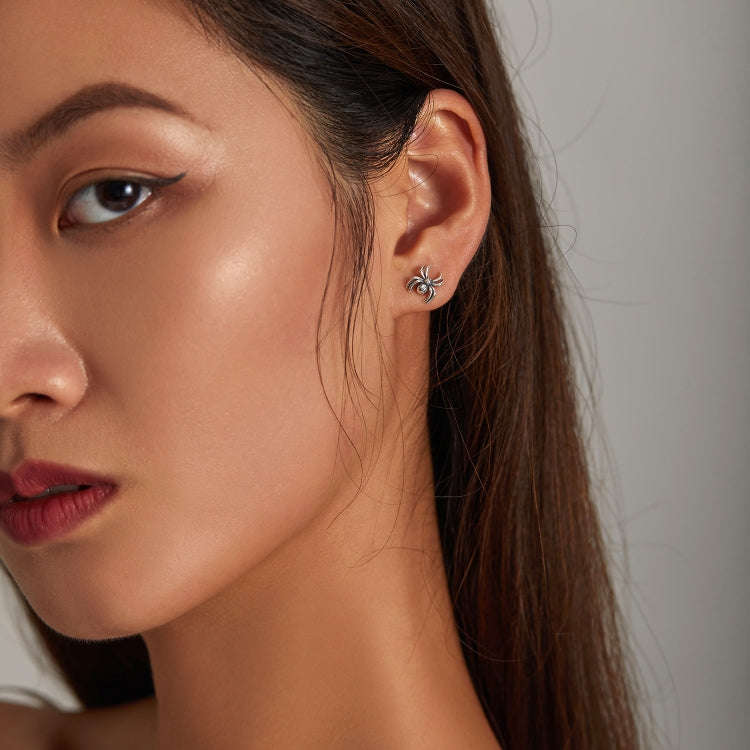 S925 Sterling Silver Eight-legged Spider Ear Studs Women Earrings