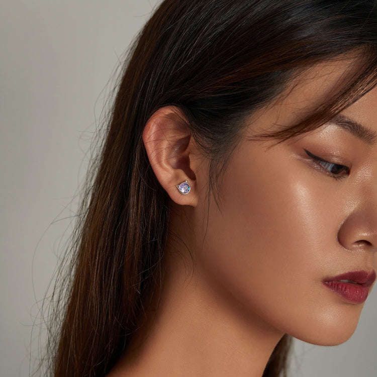 S925 Sterling Silver Fish Scale Cat Head Ear Studs Women Earrings