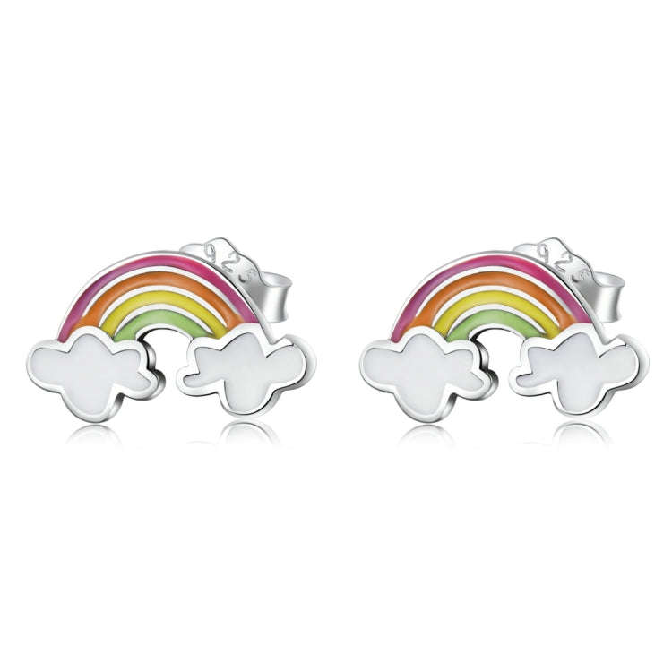 S925 Sterling Silver Rainbow Cloud Ear Stud Women Earrings
