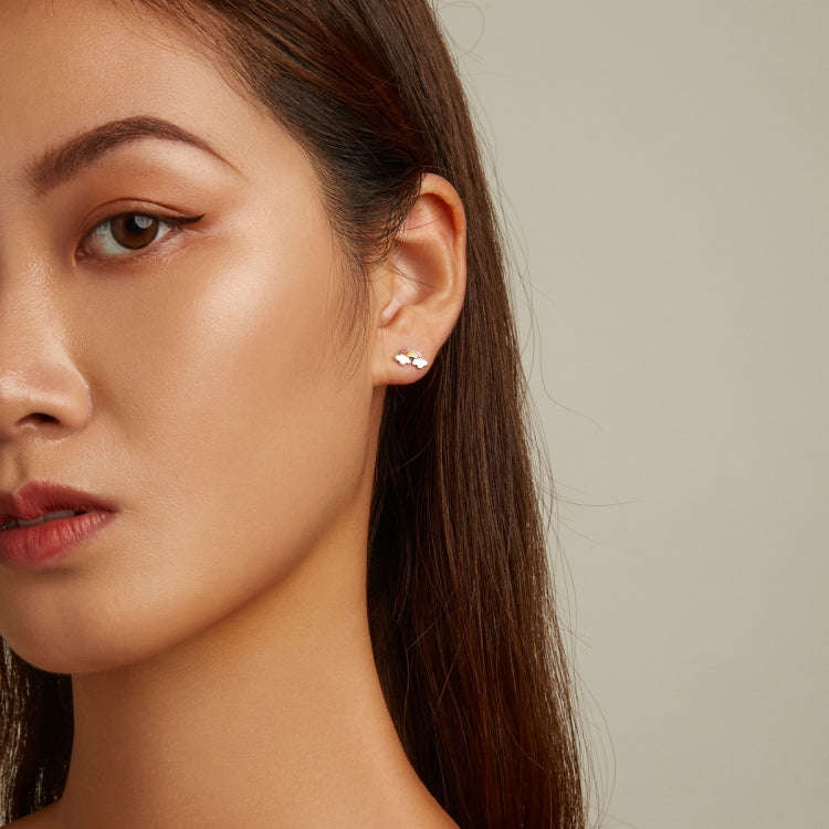S925 Sterling Silver Rainbow Cloud Ear Stud Women Earrings