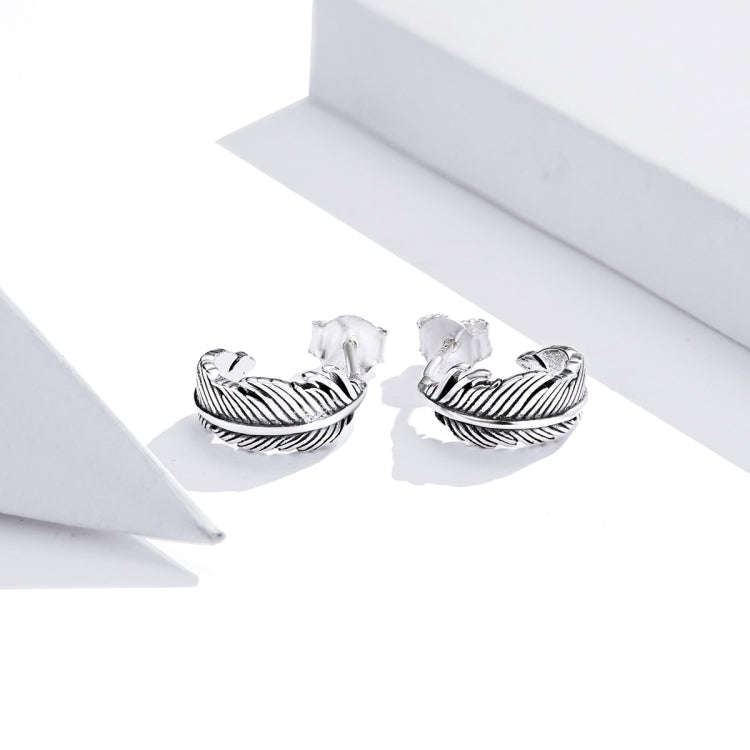 S925 Sterling Silver Light Feather Women Earrings