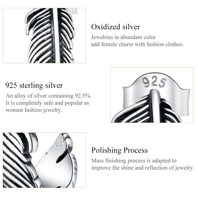 S925 Sterling Silver Light Feather Women Earrings