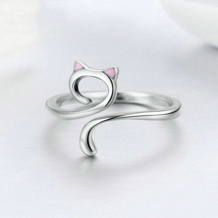 Cat Love Girl Ring S925 Sterling Silver Open Ring