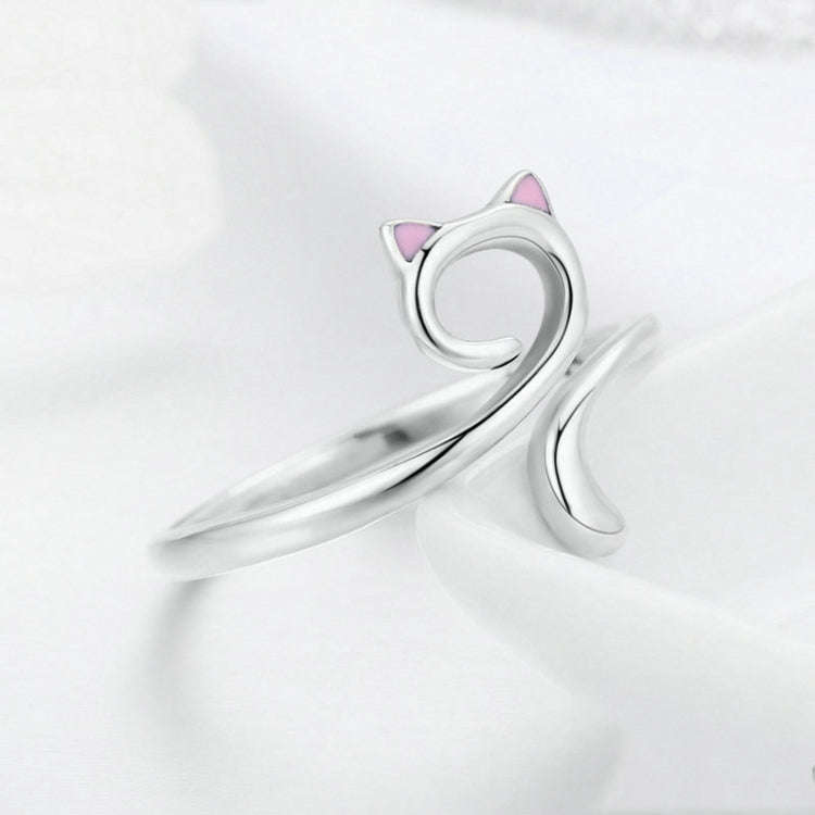 Cat Love Girl Ring S925 Sterling Silver Open Ring