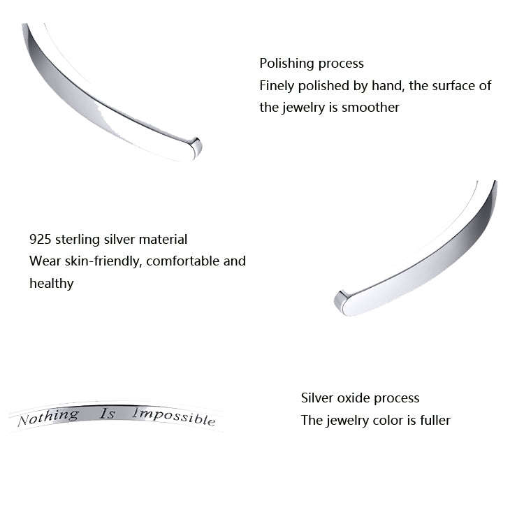 S925 Sterling Silver Bracelet Adjustable Opening Bracelet