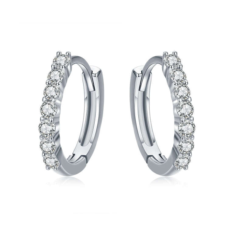 S925 Sterling Silver Jewelry Earrings Inlaid Zircon Earrings(White)