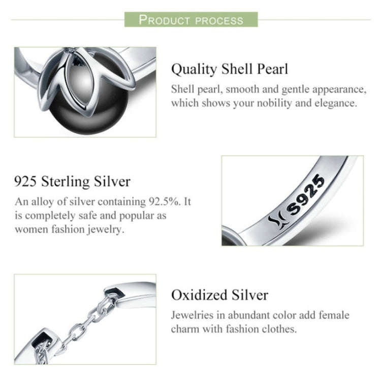 S925 Sterling Silver Open Pearl Ring
