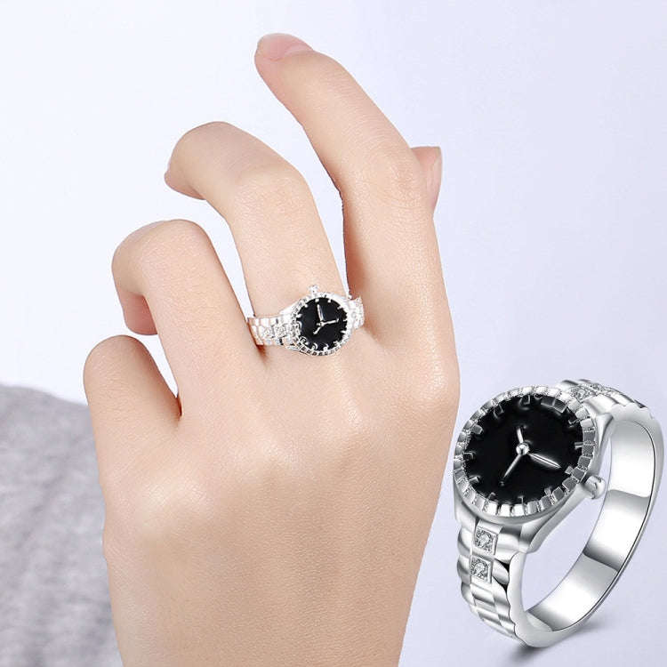 Creative Diamond Dial Quartz Watch Rings(6)