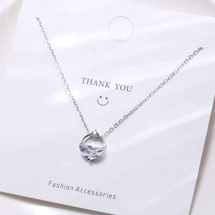 S925 Sterling Silver Clear Spring Water Necklace Valentine Day Accessories(White Gold)