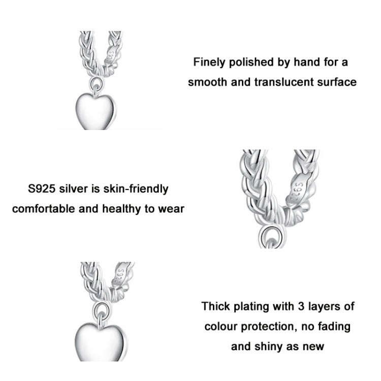 BSE715 Sterling Silver S925 Twist Heart  Earrings