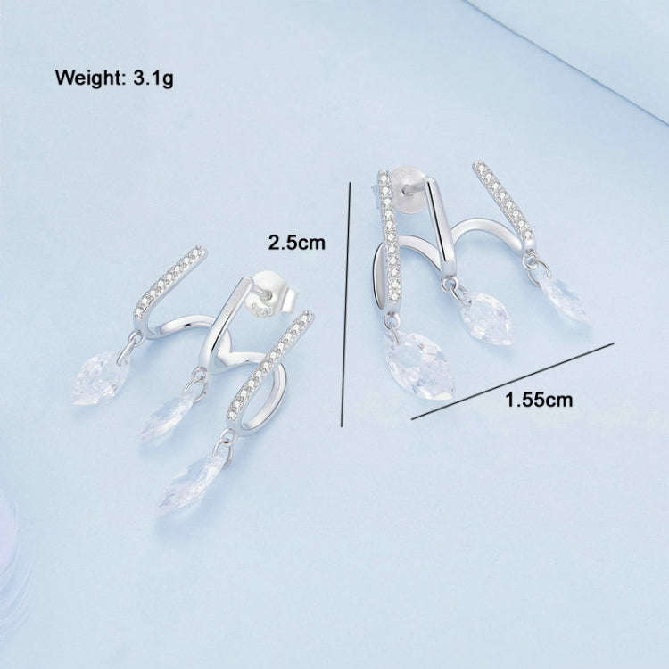 BSE738 Sterling Silver S925 Multi-layered Tasseled Spirit Branch Earrings