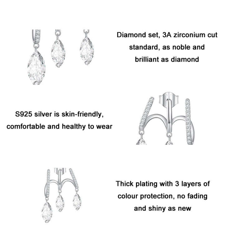 BSE738 Sterling Silver S925 Multi-layered Tasseled Spirit Branch Earrings