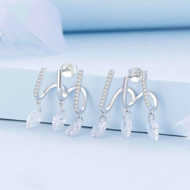 BSE738 Sterling Silver S925 Multi-layered Tasseled Spirit Branch Earrings