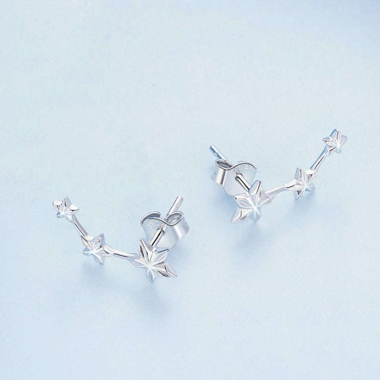 BSE750 Sterling Silver S925  Star Earrings