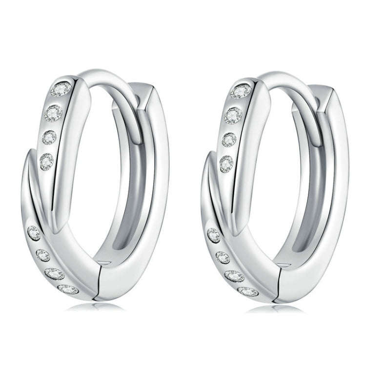 BSE759 Sterling Silver S925  Zirconia Punk Rivet Earrings