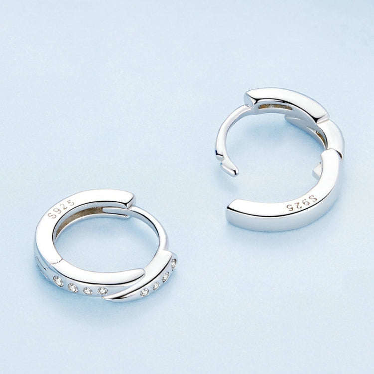 BSE759 Sterling Silver S925  Zirconia Punk Rivet Earrings