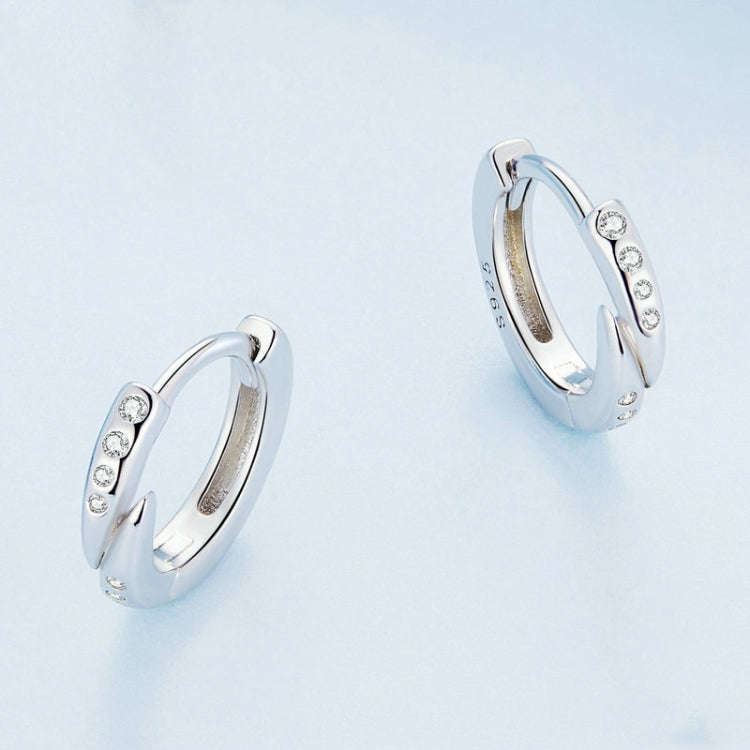 BSE759 Sterling Silver S925  Zirconia Punk Rivet Earrings
